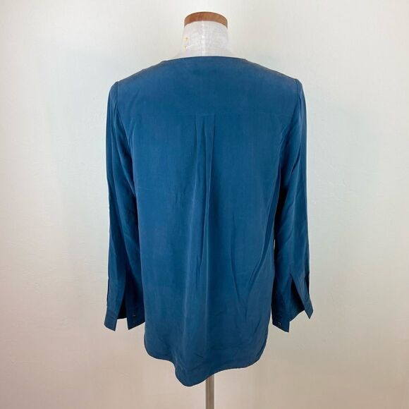 Vince Silk V-Neck Long Sleeve Blouse - Picture 5 of 6